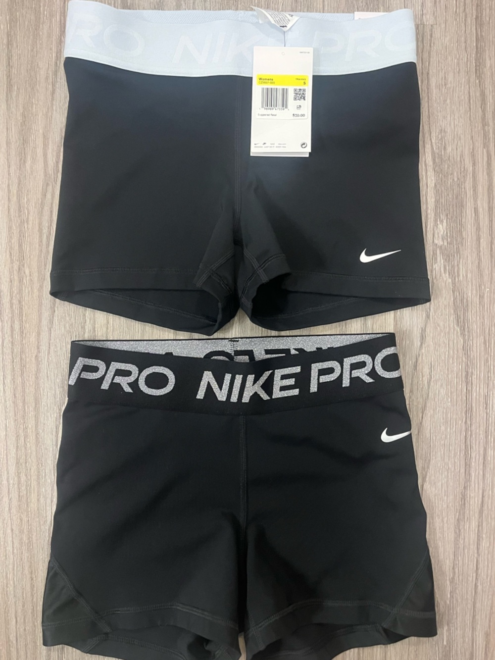 Nike Pro shorts bundle women’s Size S
 baby blue NWT & sparkley black worn once